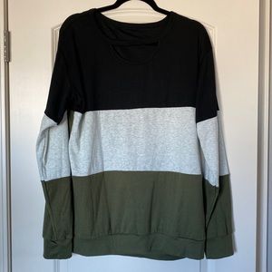 Woman’s Color Block Cutout Tunic